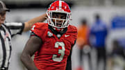 Georgia Bulldogs linebacker CJ Allen on the field against the Georgia Tech Yellow Jackets.