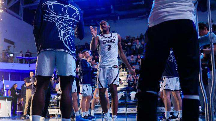 North Florida Ospreys guard Chaz Lanier (2) is introduced before the game of an NCAA men   s basketball game Friday, Jan. 12, 2024 at the University of North Florida   s UNF Arena in Jacksonville, Fla. UNF defeated JU 82-74. [Corey Perrine/Florida Times-Union]