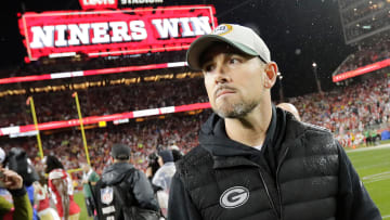 Green Bay Packers head coach Matt LaFleur leaves the field after losing to the San Francisco 49ers during their NFC divisional playoff football game Saturday, January 20, 2024, at Levi's Stadium in Santa Clara, California.