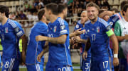 Ciro Immobile scored a rare international goal against North Macedonia