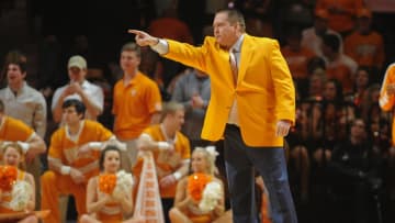 Feb 17, 2015; Knoxville, TN, USA; Tennessee Volunteers head coach Donnie Tyndall during the game against the Kentucky Wildcats at Thompson-Boling Arena. Mandatory Credit: Randy Sartin-USA TODAY Sports