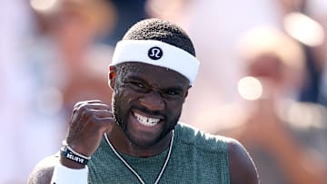 Frances Tiafoe reacts