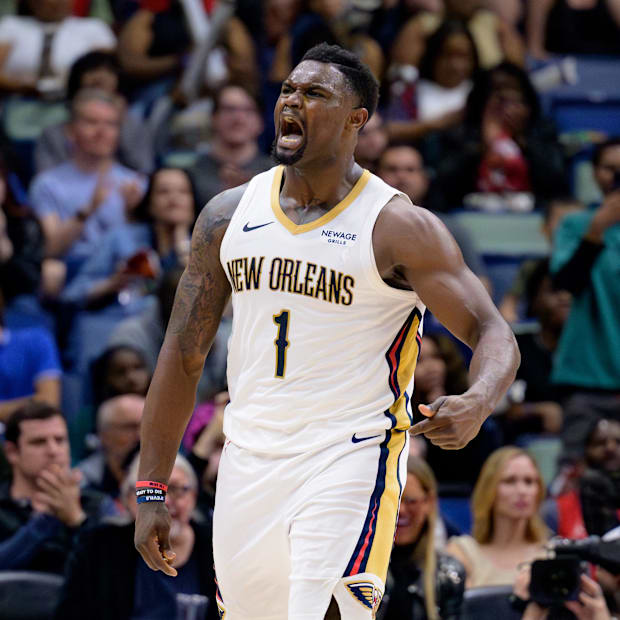 New Orleans Pélicans attacking Zion Williamson