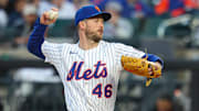 Apr 17, 2025; New York City, New York, USA; New York Mets starting pitcher Griffin Canning (46) delivers a pitch during the first inning against the St. Louis Cardinals at Citi Field. Mandatory Credit: Vincent Carchietta-Imagn Images