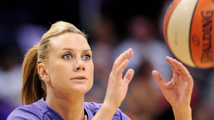 Sep 25, 2011; Phoenix, AZ, USA; Phoenix Mercury forward 	Penny Taylor (13) warms up prior to the game against the Minnesota Lynx during the first half at the US Airways Center. Mandatory Credit: Jennifer Stewart-Imagn Images