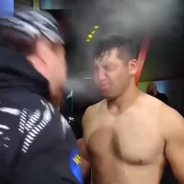 Diyar Nugozhay’s UFC debut started with his cornerman spitting water in his face. 