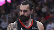 Nov 30, 2025; Salt Lake City, Utah, USA; Houston Rockets center Steven Adams (12) reacts to a foul call for the Utah Jazz during the third quarter at Delta Center. Mandatory Credit: Rob Gray-Imagn Images