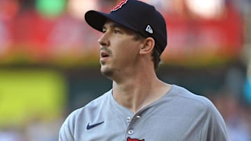 Boston Red Sox pitcher Walker Buehler (0) against the Philadelphia Phillies at Citizens Bank Park.