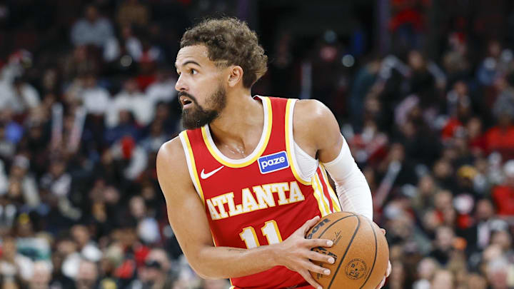 Hawks guard Trae Young left Wednesday night's contest early with a right knee sprain.