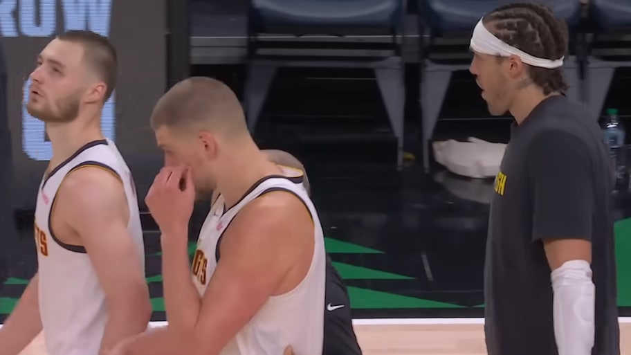 Aaron Gordon on the court after Nuggets-Timberwolves brawl