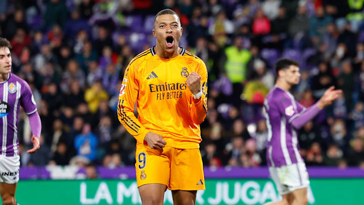 Kylian Mbappé scored all three of Real Madrid's goals against Real Valladolid.