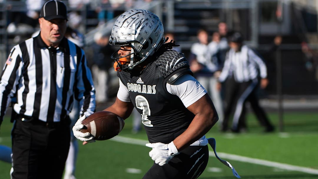 Harrisburg running back Messiah Mickens breaks free on an 89-yard touchdown run in the second half of a District 3 Class 6A quarterfinal game against Dallastown, Saturday, Nov. 9, 2024, at Severance Field in Harrisburg. Harrisburg running back Messiah Mickens breaks free on an 89-yard touchdown run in the second half of a District 3 Class 6A quarterfinal game against Dallastown, Saturday, Nov. 9, 2024, at Severance Field in Harrisburg.