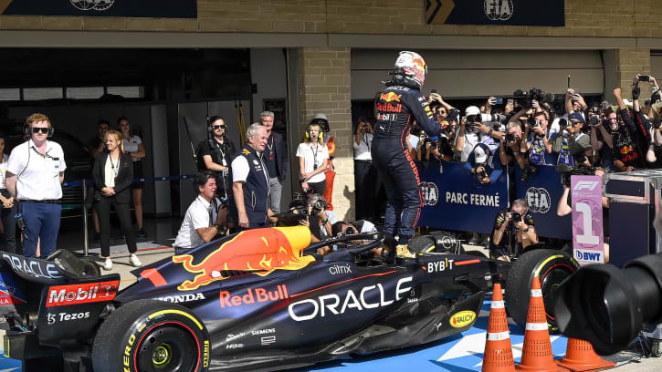 Oct 23, 2022; Austin, Texas, USA; Red Bull Racing Limited driver Max Verstappen (1) of Team