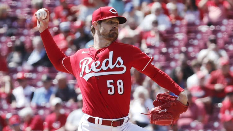 Cincinnati Reds starting pitcher Levi Stoudt (58) throws a pitch.