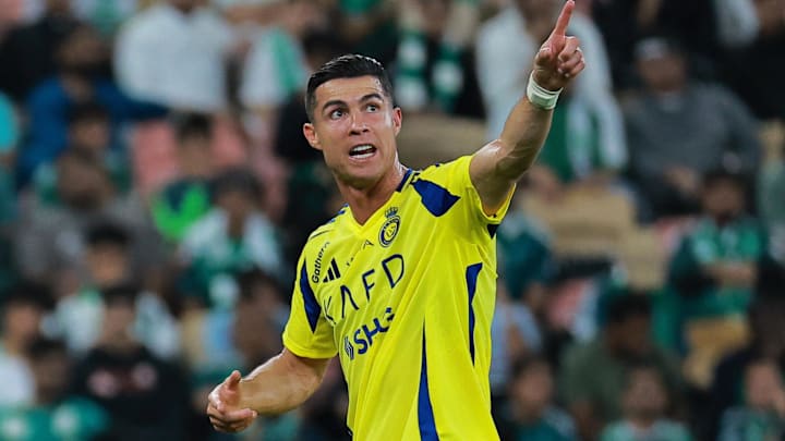 [US, Mexico & Canada customers only] Feb 13, 2024; Jeddah, Saudi Arabia; Al Nassr player Cristiano Ronaldo reacts after being substituted  in a Saudi Pro League soccer match at King Abdullah Sports City. Mandatory Credit: Reuters via Imagn Images