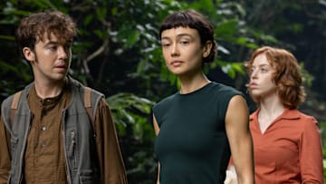 Alex Lawther as Hermit, Sydney Chandler as Wendy, Lily Newmark as Nibs in Alien: Earth episode 7, “Emergence.”