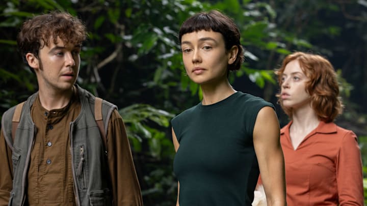 Alex Lawther as Hermit, Sydney Chandler as Wendy, Lily Newmark as Nibs in Alien: Earth episode 7, “Emergence.”