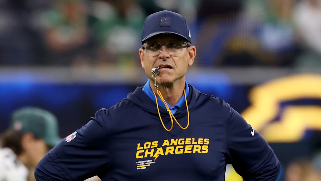 Los Angeles Chargers head coach Jim Harbaugh Los Angeles Chargers head coach Jim Harbaugh