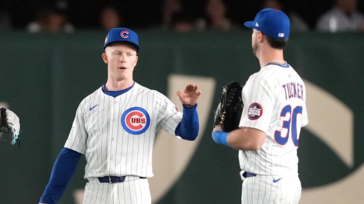Crow-Armstrong, left, and Tucker could both start in the National League outfield.