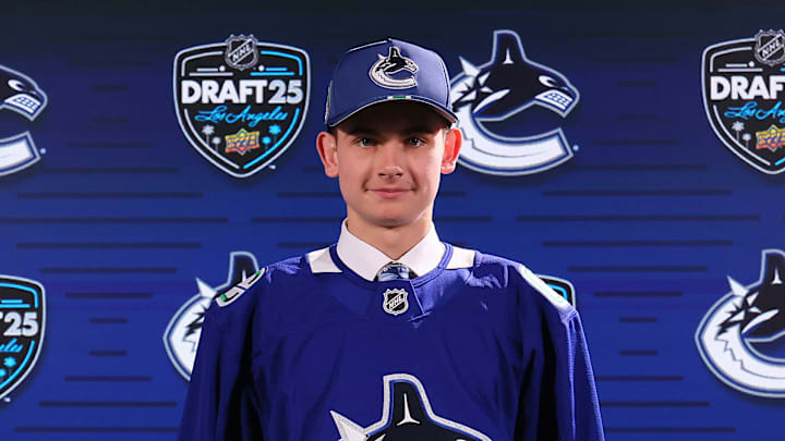 The Canucks selected goalie Aleksei Medvedev in the second round of the 2025 NHL draft