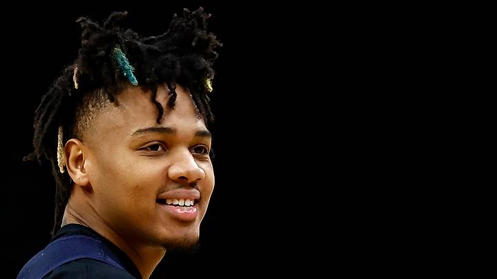 Mar 27, 2024; Boston, MA, USA; IllinoisÕ Terrance Shannon (0) smiles during practice in preparation for their East semifinal game against Iowa State at TD Garden. Mandatory Credit: Winslow Townson-USA TODAY Sports