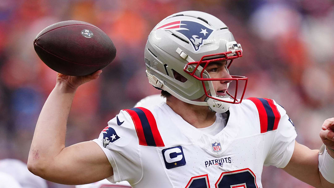 Jan 25, 2026; Denver, CO, USA; New England Patriots quarterback Drake Maye (10) drops back to pass against the Denver Broncos during the first half in the 2026 AFC Championship Game at Empower Field at Mile High. Mandatory Credit: Ron Chenoy-Imagn Images Jan 25, 2026; Denver, CO, USA; New England Patriots quarterback Drake Maye (10) drops back to pass against the Denver Broncos during the first half in the 2026 AFC Championship Game at Empower Field at Mile High. Mandatory Credit: Ron Chenoy-Imagn Images