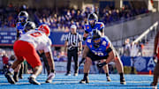 Boise State Broncos quarterback Max Cutforth (14).