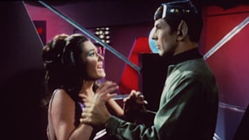 Leonard Nimoy as Mr. Spock in the television series, "Star Trek."