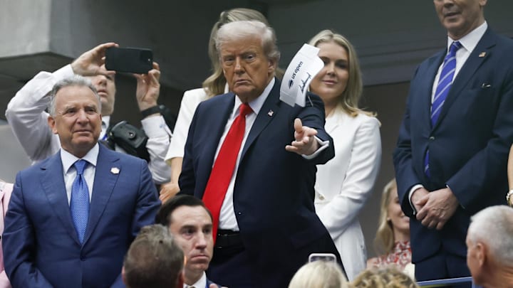 President Donald Trump attended the 2025 U.S. Open men’s final as a guest of Rolex. President Donald Trump attended the 2025 U.S. Open men’s final as a guest of Rolex.