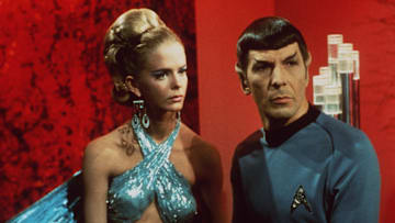 L-R: Diana Ewing as Droxine and Leonard Nimoy as Mr. Spock in Star Trek Season 3's "The Cloud Minders"