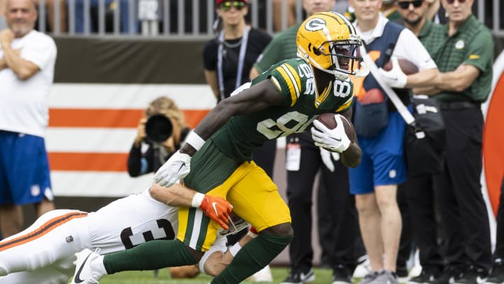 Green Bay Packers wide receiver Grant DuBose caught five passes against the Browns on Saturday.