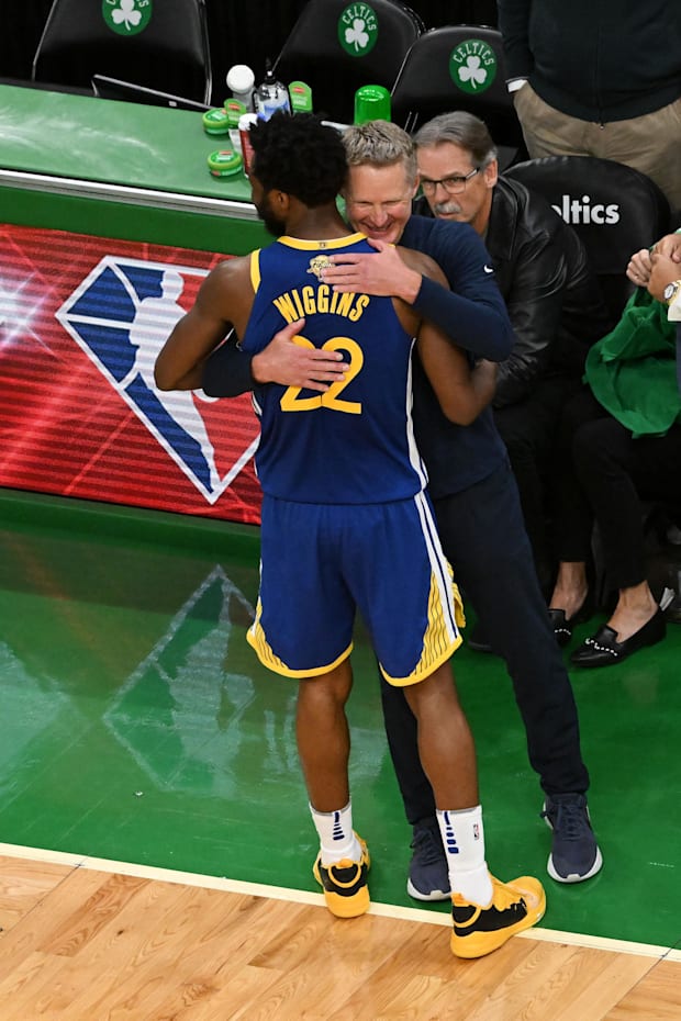     Andrew Wiggins and Steve Kerr