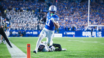 BYU WR Parker Kingston scores a touchdown against TCU