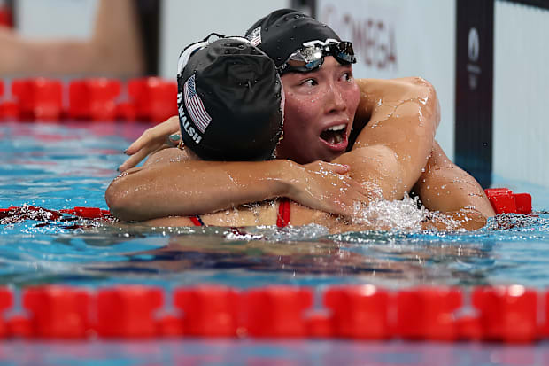 Stanford swimmer Torri Huske won gold at the Paris Olympics.