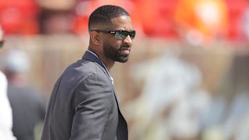 Browns general manager Andrew Barry on the sidelines before a game against  Jets on Sunday, Sept.