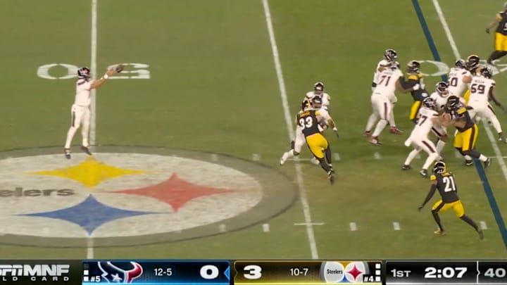 The Texans turned the ball over on an ill-advised flea flicker against the Steelers. 
