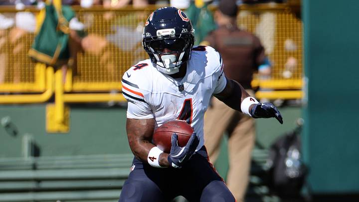 Oct 11, 2026; Green Bay, Wisconsin, USA;  Chicago Bears running back D'Andre Swift (4)