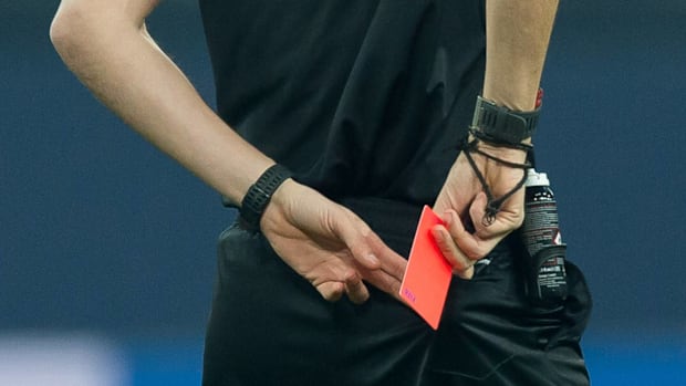 Red cards are given out for a variety of offenses in soccer.