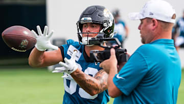 Jacksonville Jaguars wide receiver Louis Rees-Zammit (89) during the Jacksonville Jaguars’ mandatory minicamp Tuesday June 10, 2025 at the Miller Electric Center in Jacksonville, Fla. [Doug Engle/Florida Times-Union]