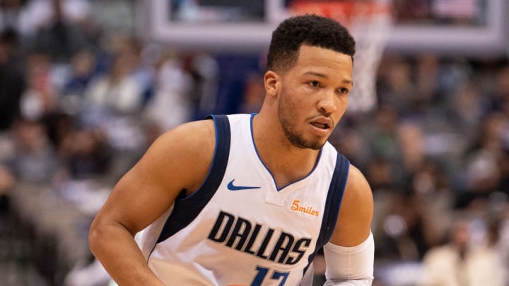 Dec 8, 2018; Dallas, TX, USA; Dallas Mavericks guard Jalen Brunson (13) in action during the game against the Houston Rockets at the American Airlines Center. Mandatory Credit: Jerome Miron-USA TODAY Sports