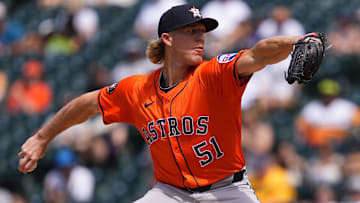  Houston Astros relief pitcher Jordan Weems (51) delivers a pitch in the sixth inning at Coors Field.