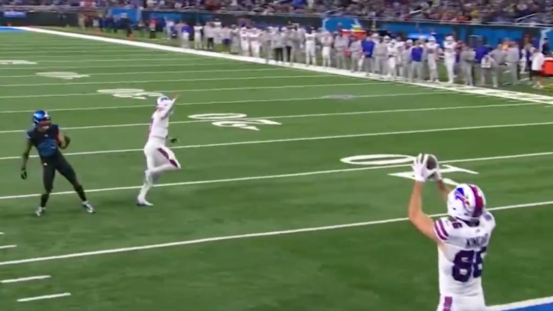 Josh Allen runs off the field after a highlight that wasn’t meant to be.