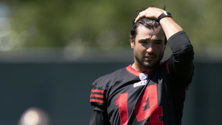 San Francisco 49ers quarterback Tanner Mordecai (14)