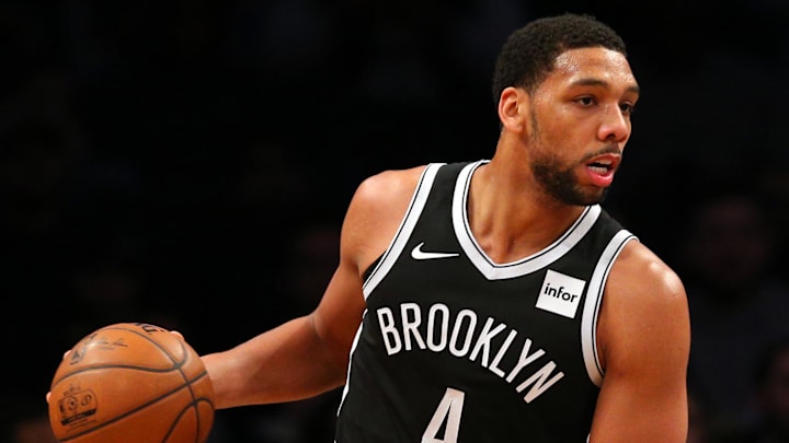 Former Brooklyn Nets center Jahlil Okafor dribbles the ball during a game.