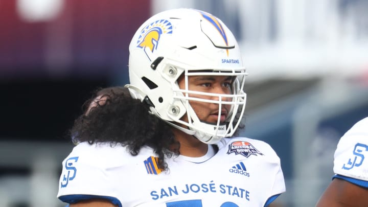 Dec 31, 2020; Tucson, AZ, USA; San Jose State Spartans defensive lineman Soane Toia (78) against the Ball State Cardinals during the Arizona Bowl at Arizona Stadium. Mandatory Credit: Mark J. Rebilas-USA TODAY Sports