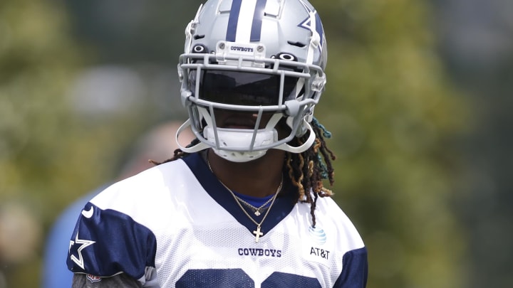 Jun 3, 2021; Frisco, TX, USA;  Dallas Cowboys wide receiver CeeDee Lamb (88) on the field during voluntary Organized Team Activities at the Star Training Facility in Frisco, Texas. 