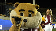 Sep 13, 2025; Berkeley, California, USA; The Minnesota Golden Gopher mascot teases a photographer during the second quarter against the California Golden Bears at California Memorial Stadium. Mandatory Credit: D. Ross Cameron-Imagn Images