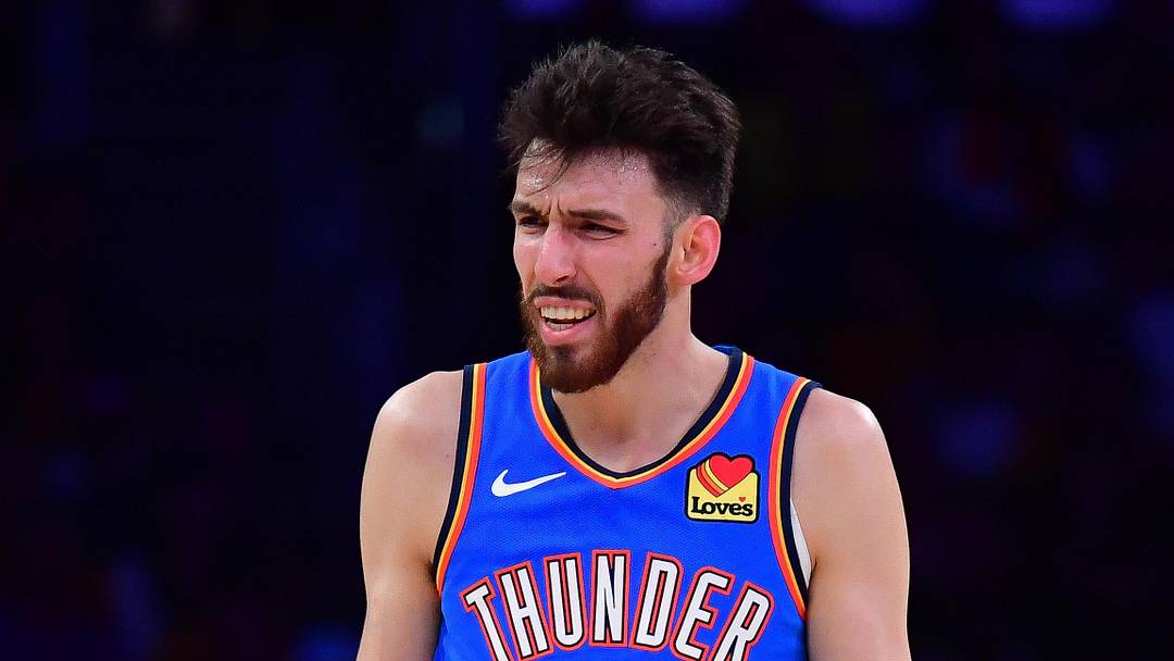 May 11, 2026; Los Angeles, California, USA; Oklahoma City Thunder center Chet Holmgren (7) reacts after being called for a foul against the Los Angeles Lakers during the first half in game four of the second round of the 2026 NBA Playoffs at Crypto.com Arena. Mandatory Credit: Gary A. Vasquez-Imagn Images