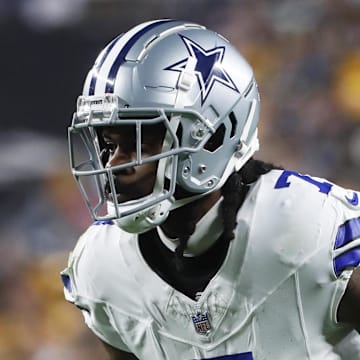 Dallas Cowboys cornerback Trevon Diggs prepares for a play.
