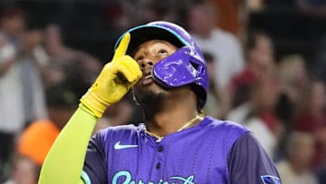 Arizona Diamondbacks shortstop Geraldo Perdomo (2) reacts after hitting a home run off Boston Red Sox pitcher Payton Tolle (70) in the first inning at Chase Field on Sep. 5, 2025. Mandatory Credit: Rob Schumacher-Arizona Republic